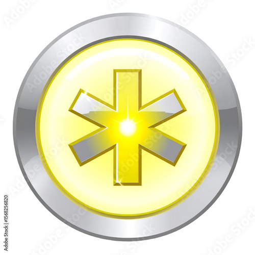 Yellow medical emergency symbol graphic design