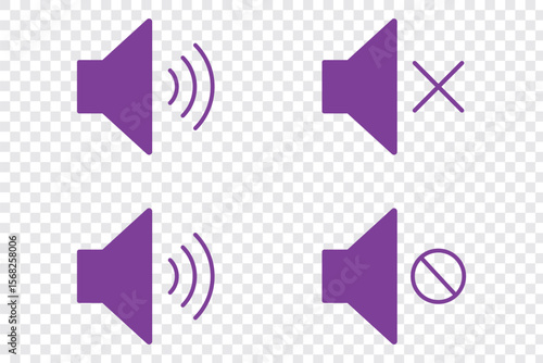 Audio sign symbol. Mute speaker, sound off icon vector set collection. Volume, audio sign symbol.