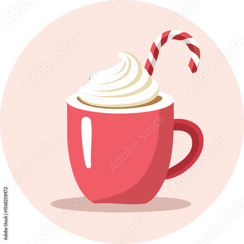 Peppermint Latte/Hot Chocolate Isolated on a Transparent Background 