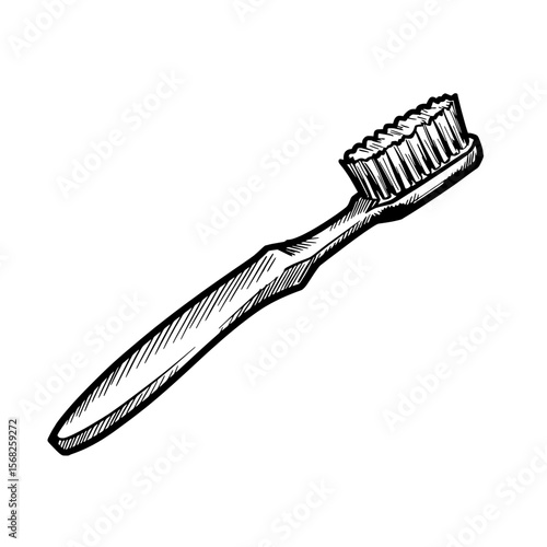 Dental Care Essentials: A classic illustration of a toothbrush, a staple in the daily routine of maintaining oral hygiene. It's a simple yet powerful symbol of health and wellness.