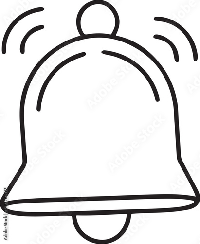 School Bell Icons, Flat Black Line Art, Class Time Notification, Educational Tools, School Start Signal Design