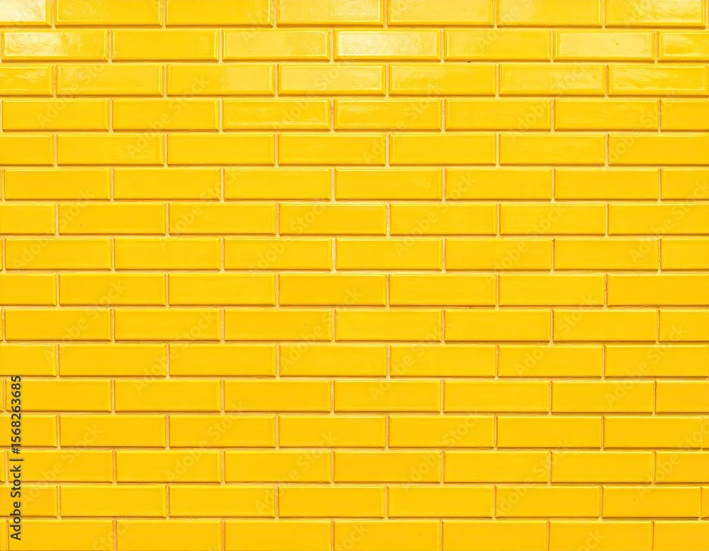 Fototapeta premium Bright yellow rectangular wall tiles
