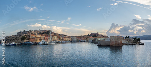 Obraz na plátne old port town of Portoferraio, view from the sea