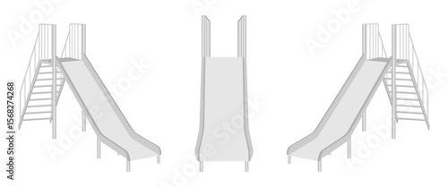 children's slide vector illustration isolated on white background.