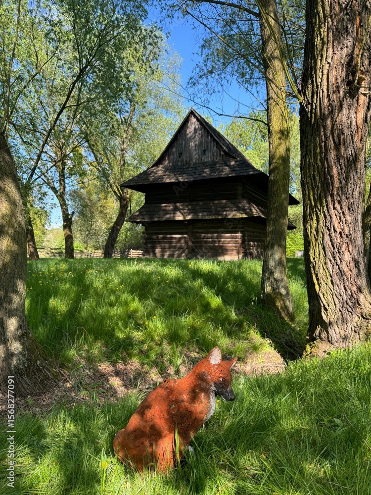 Naklejka premium Chata w skansenie