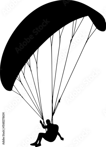 paragliding, fly, extreme, air, motion, sport, flat, vector, silhouette, black, minimal, wing, glide, pose, mountain, outdoor, sky, freedom, icon, altitude
