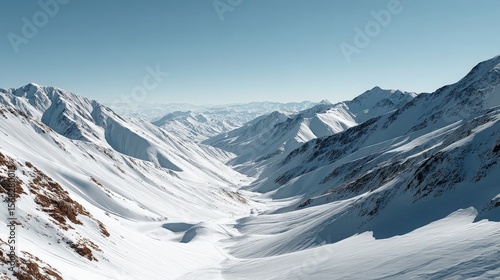 Wallpaper Mural Snow Covered Mountain Range with Clear Sky Torontodigital.ca
