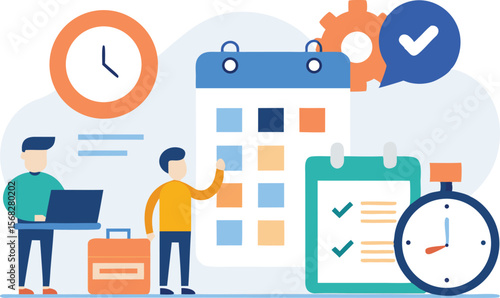 Teamwork time management project planning calendar checklist