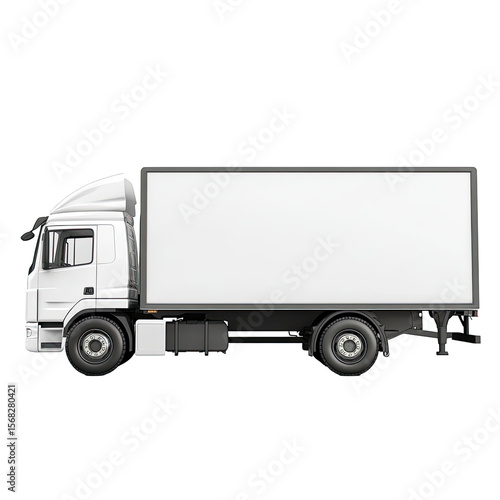 White delivery truck side view