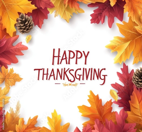 Thanksgiving leaves border