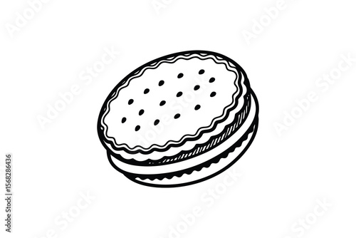 Hand Drawn Sandwich Cookie Silhouette