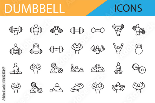 Weightlifting Icons Collection for Gym, Workout, and Fitness Designs