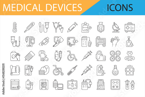 Healthcare, Diagnostic, and Treatment Icons for Medical Design Themes