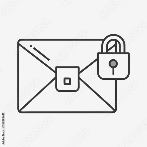 Secure envelope icon with padlock symbolizing confidentiality and data protection in digital communication and mail services
