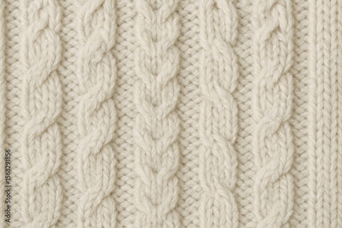 Ivory braided sweater texture with cable knit