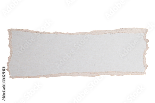 Torn handmade paper label with deckled edges
