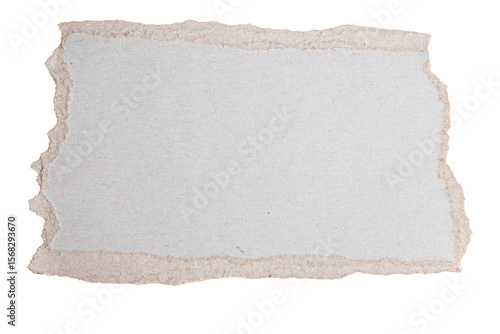 Rough edge recycled paper piece isolated
