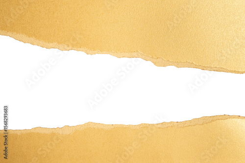 Torn golden paper with striped texture
