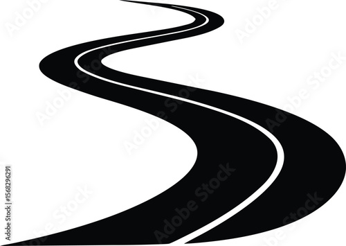 winding curvy road symbol vector for travel and navigation themes