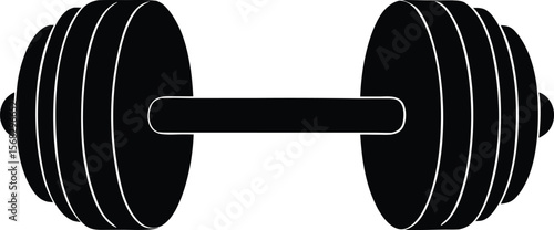 flat dumbbell silhouette for strength training and exercise apps