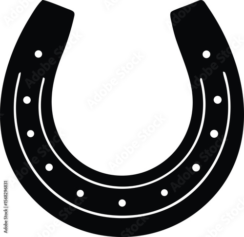lucky horseshoe silhouette vector for western and rustic design