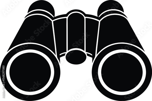 silhouette of binoculars for nature watching illustrations