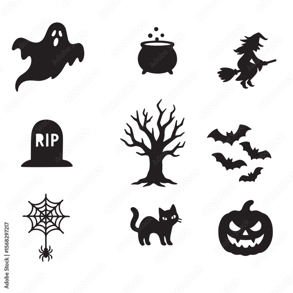 Obraz premium set of halloween icons