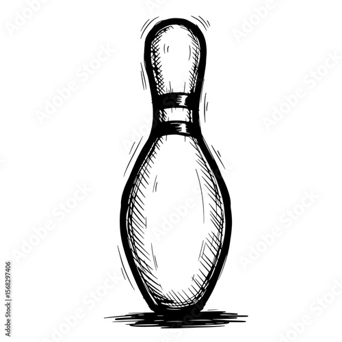 Striking Skittle: A simple yet engaging sketch depicts a bowling pin, offering a sense of elegance and a subtle nod to the sport.