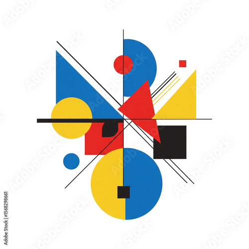Abstract Geometric Shapes Bold Colors and Modern Design Elements