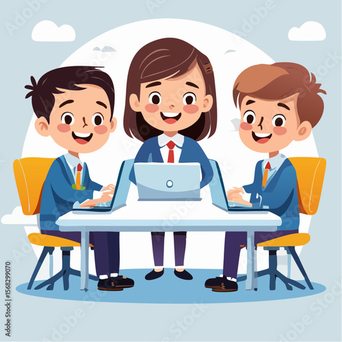 Bright and playful 3D vector cartoon character with bold outlines, smooth gradients, and an engaging expression designed to captivate kids and appeal to vibrant digital spaces