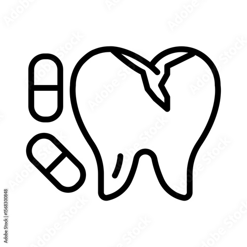 Toothache medicine icon