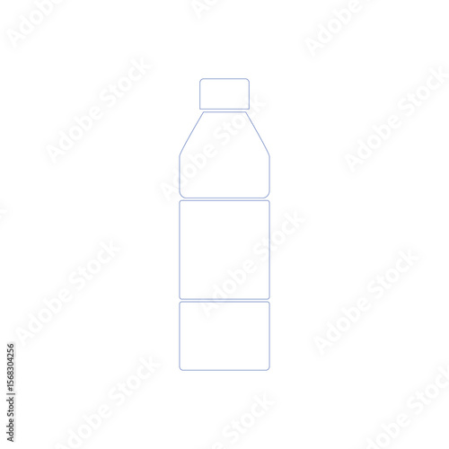 Bottle or jar icon. Plastic bottle or glass jar. Mineral water. Bottled beverage, cream, pills, powder, colon outline bottle symbol. Vector.