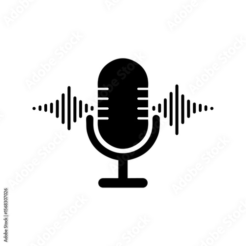 microphone icon on metal background