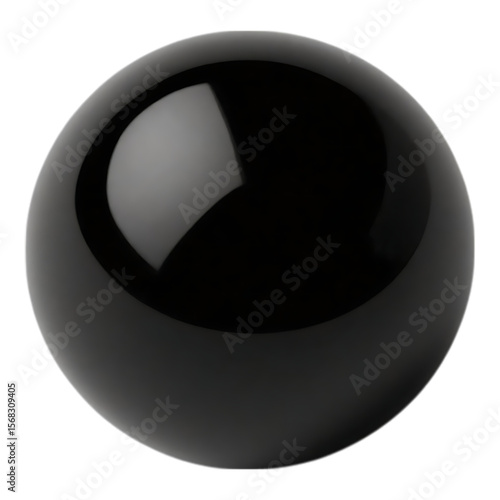 A glossy black sphere