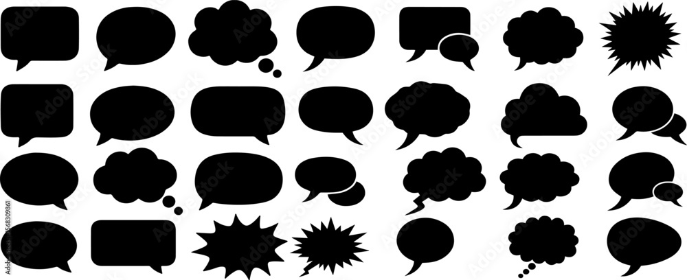 Fototapeta premium Collection of Diverse Speech Bubbles Versatile Communication Design Elements