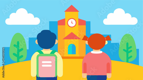 Back to School Students Eagerly Anticipate a New School Year Adventure