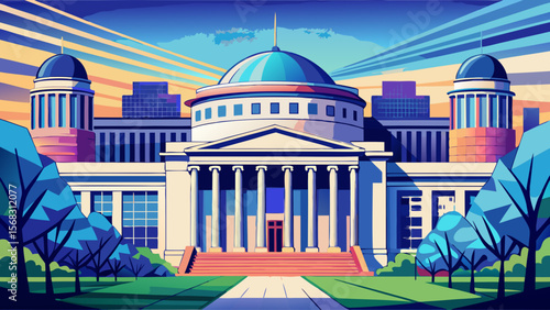MIT (Massachusetts Institute of Technology) blends modern minimalism with classical domes, where clean lines and reflective glass showcase cutting-edge innovation.
