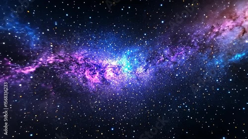 Wallpaper Mural Seamless looped repetitive animation flight through deep space. Colorful starry night sky outer space background. Journey through the Milky Way to distant galaxies and constellations. Torontodigital.ca