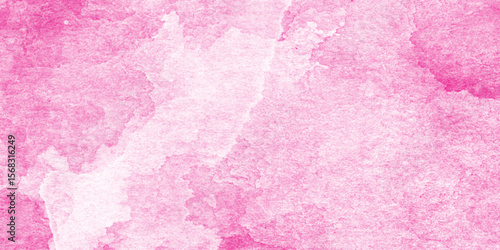 Soft pink smeared aquarelle painted magenta watercolor canvas for splash design, watercolor abstract background with brush texture, modern aquarelle painted pink watercolor canvas for splash design.
