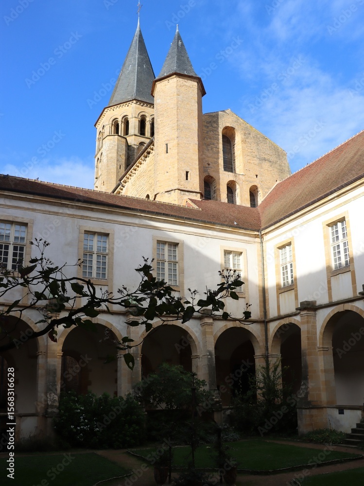 Fototapeta premium The garden of the Basilica in Paray Le Monial, France