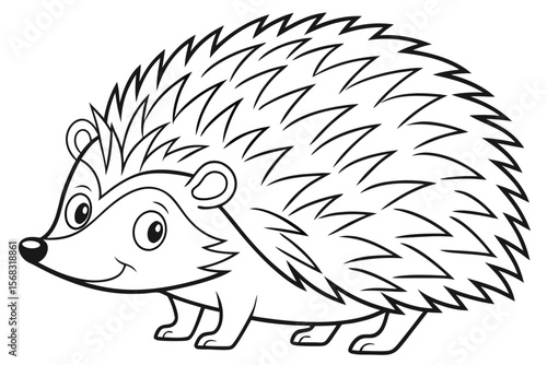 coloring page line art the hedgehog black vector