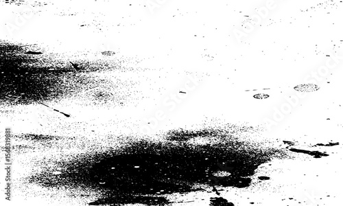 Grainy grunge photo filter background. Black particles, fibers and flecks wallpaper. Vintage rough dirt dotted overlay. Vector sandy gritty template.
