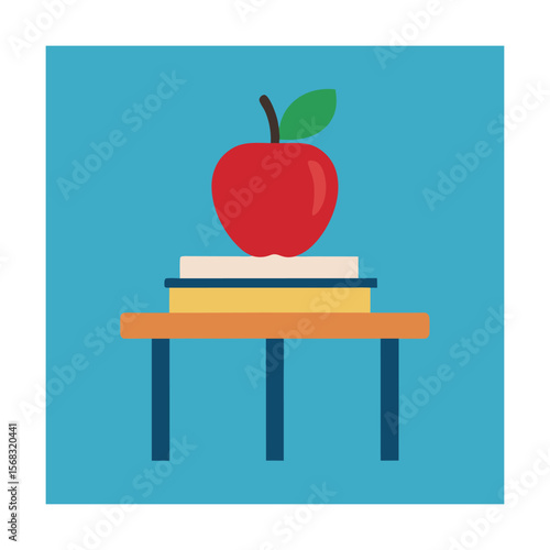Red apple on books