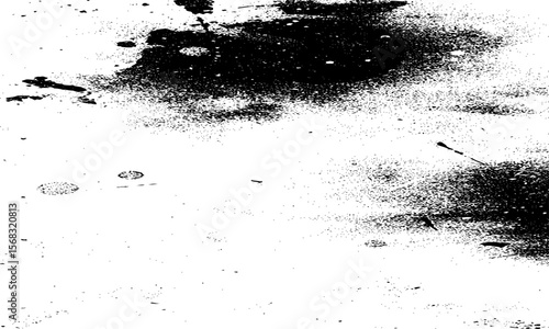 Grainy grunge photo filter background. Black particles, fibers and flecks wallpaper. Vintage rough dirt dotted overlay. Vector sandy gritty template.