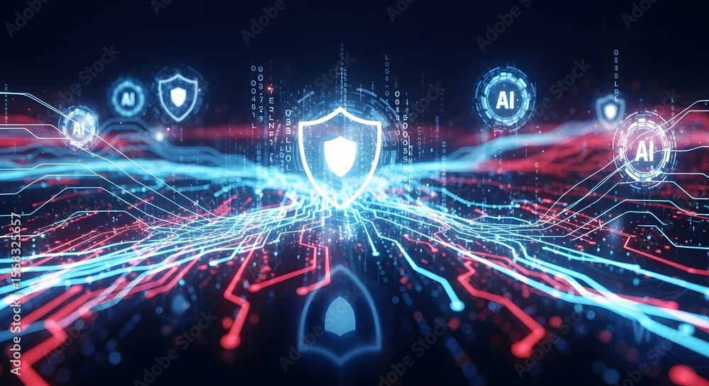 Obraz premium AI Cybersecurity Protecting Data in the Digital Age