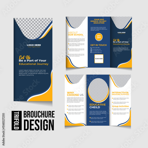 Modern Education Trifold Brochure Template for Schools and Colleges.