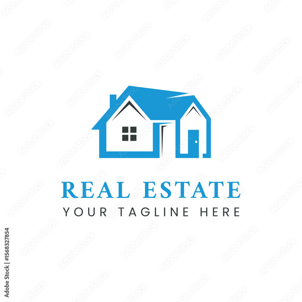 Fototapeta premium Illustration graphic vector of house building logo design, Real Estate Logo, suitable for Architecture Building apps logo design, Home property logo