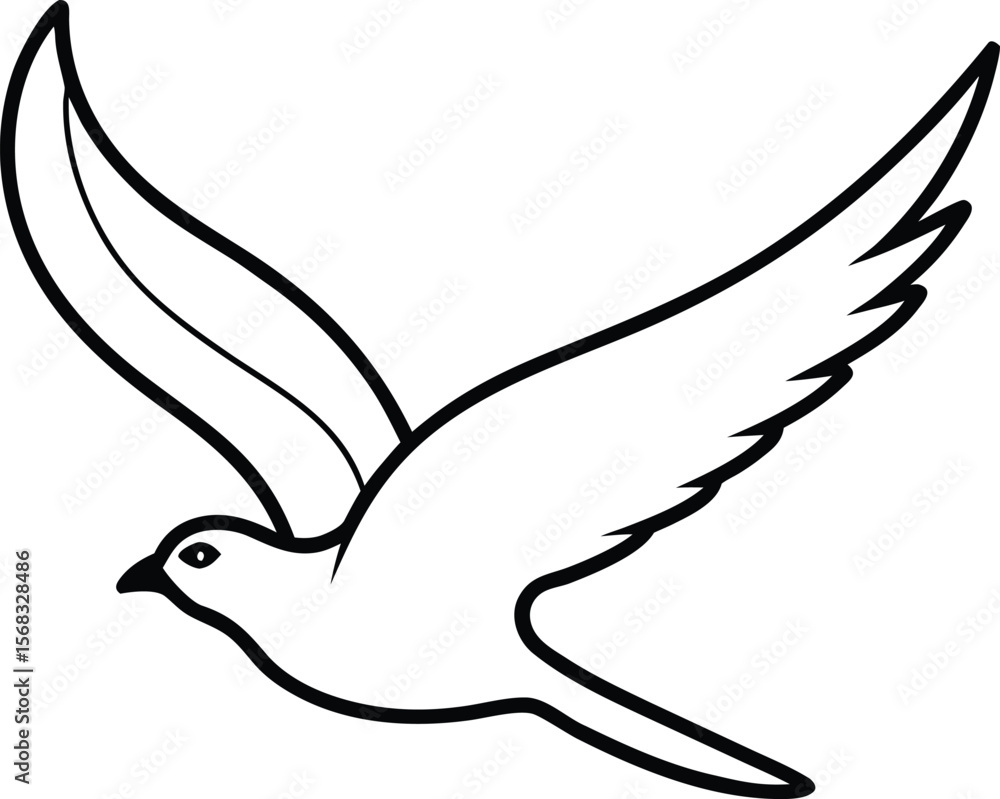 Elegant Line Art Drawing of a Dove in Flight Symbol of Peace and Hope Elegant Line Art Drawing of a Dove in Flight Symbol of Peace and Hope