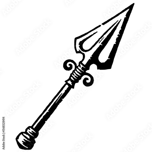 Classic spear sketch silhouette
