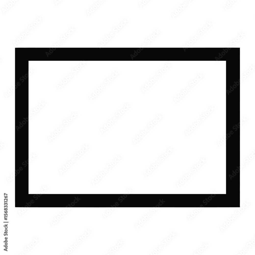 Neon Glow Rectangle Frame Silhouette, Vector, Illustration, Outline, Line Art, Icon, White Background. Neon Glow Rectangle Frame Silhouette, Vector, Illustration, Outline, Line Art, Icon, White Background.